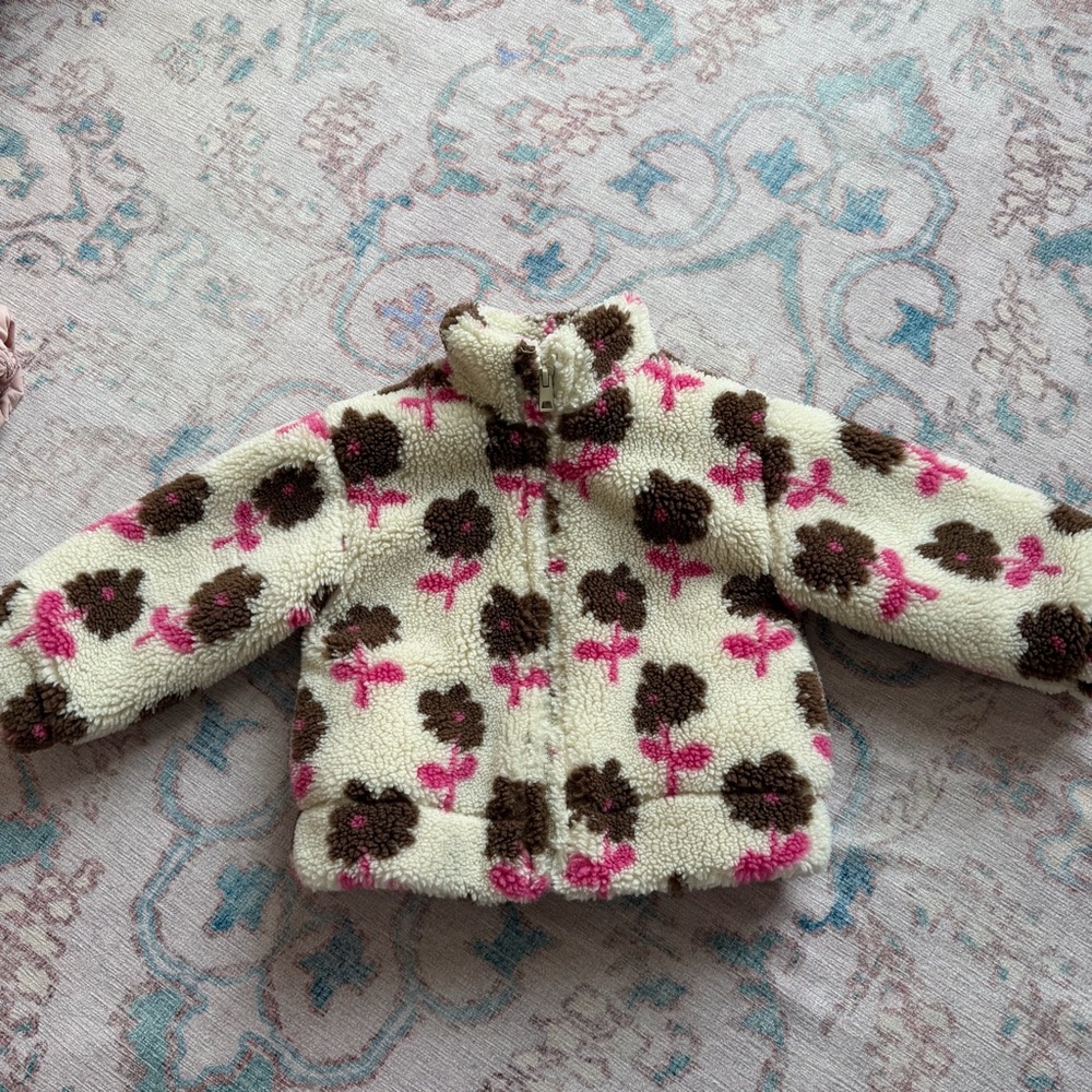 Zara Cream Jacket with Pink and Brown Details